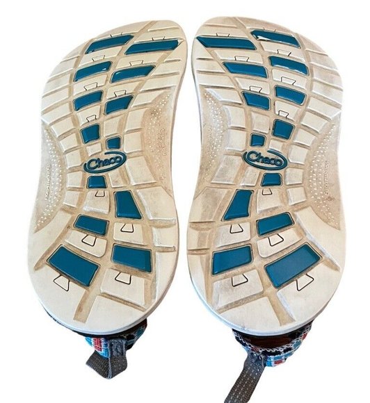 Chaco Girl orUnisex Z/1 Ecotread Sports Water Sandal Wide Strap SZ 4 Blue Orange - Picture 9 of 10